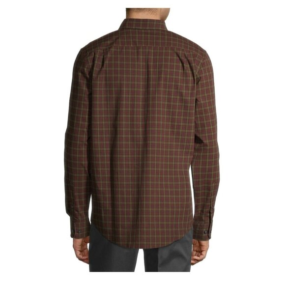 NWT George Mens Long Sleeve Stretch Poplin Shirt Casual Comfort, Laidback Fit, L - Picture 3 of 5